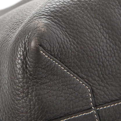 Hermes Taurillon Clemence Double Sens 36 Reversible Tote Graphite Bleu Electrique 16 of 24
