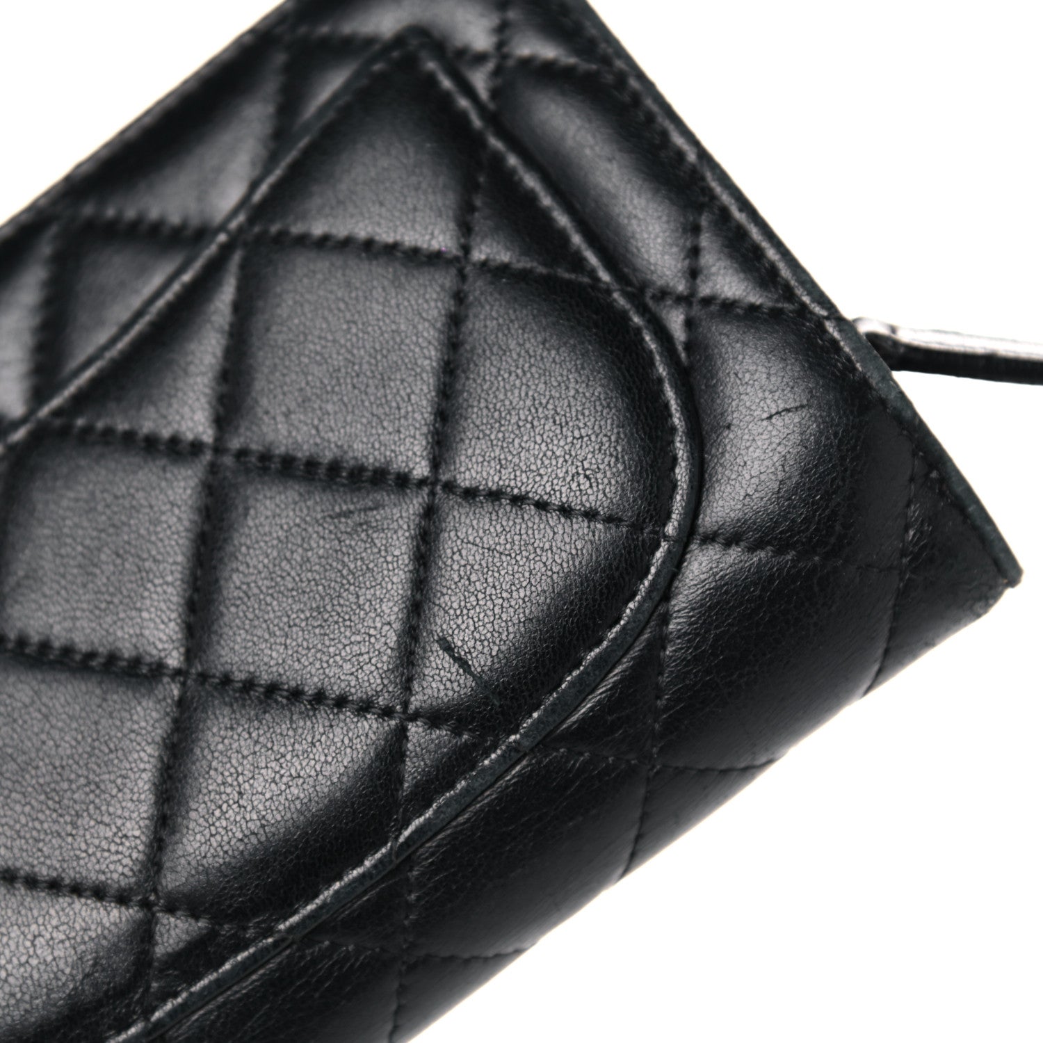 Chanel Lambskin Quilted Zipped Pocket Wallet Black 15 of 20