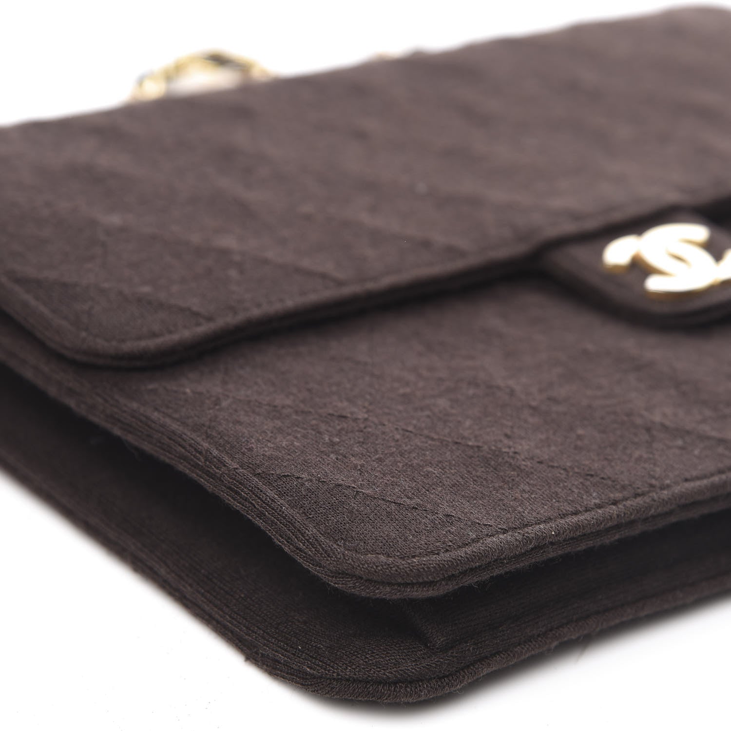 Chanel Jersey Quilted Medium Single Flap Brown 9 of 12