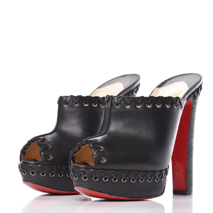 Christian Louboutin Calf VIP Cuoio Sablina 140 Platform Mules 36 Black 3 of 13