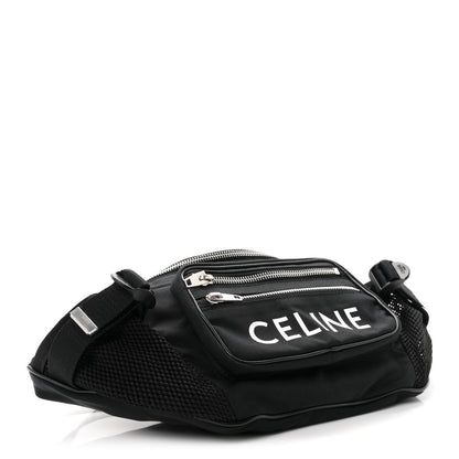Celine Cotton Gabardine Logo Print Trekking Belt Bag Black 3 of 8