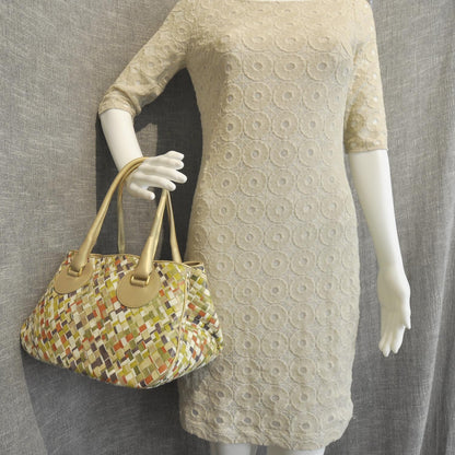 Bottega Veneta Woven Leather Satchel Multicolor 3 of 9