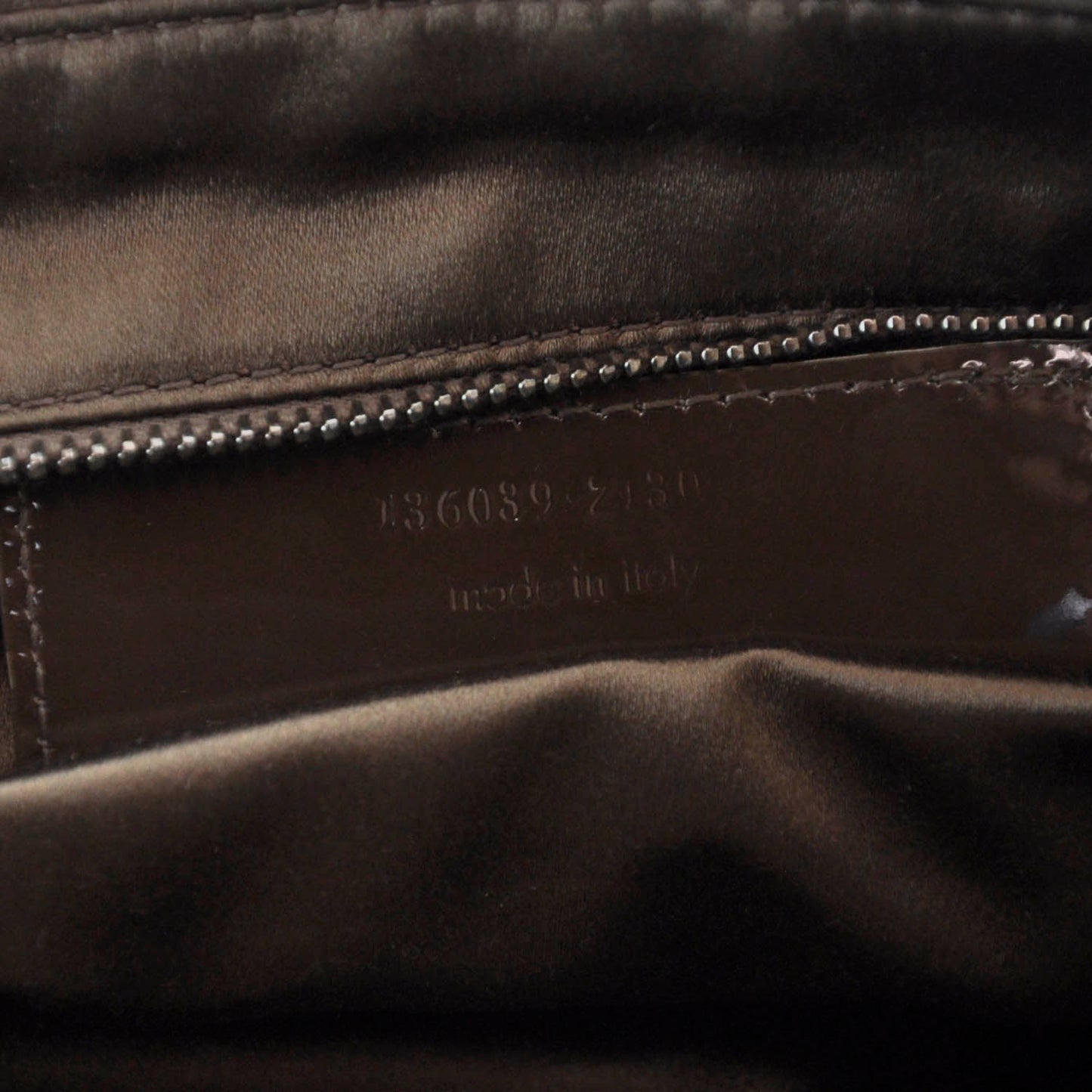 Satin Flat Chain Clutch Brown