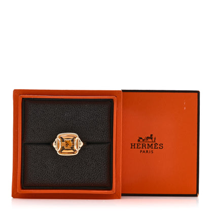 Hermes 18K Yellow Gold Citrine Nausicaa Ring 53 6.5 8 of 8