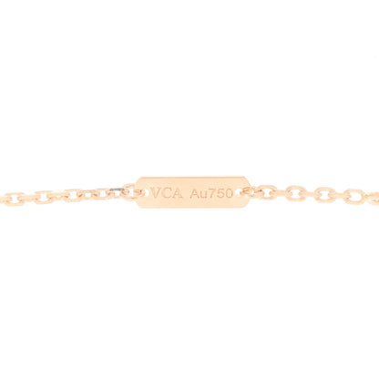 Van Cleef & Arpels 18K Rose Gold Diamond Small Perlee Clovers Pendant Necklace 4 of 5