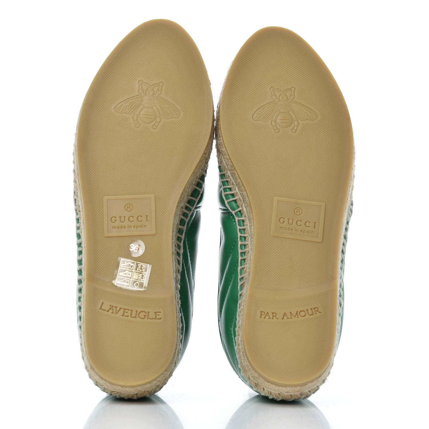 Gucci Nappa Matelasse GG Marmont Espadrilles 36.5 New Shamarock 5 of 14