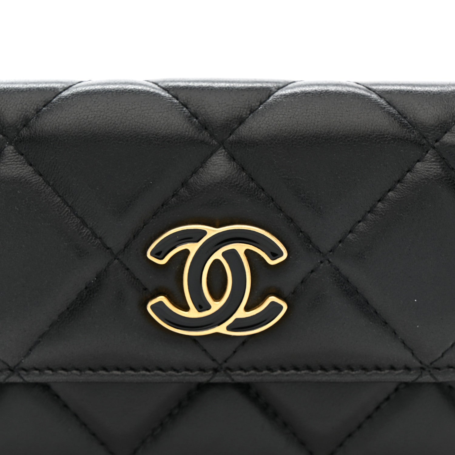 Chanel Lambskin Enamel Quilted Pending CC Flap Belt Bag Black 9 of 11