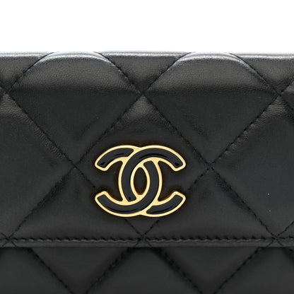 Chanel Lambskin Enamel Quilted Pending CC Flap Belt Bag Black 9 of 11