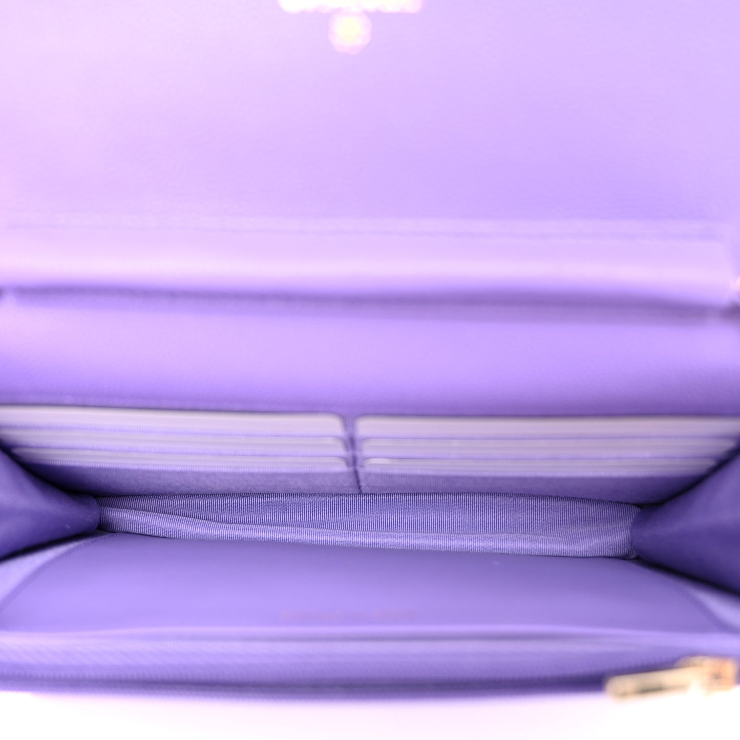 Caviar Quilted Wallet on Chain WOC Purple