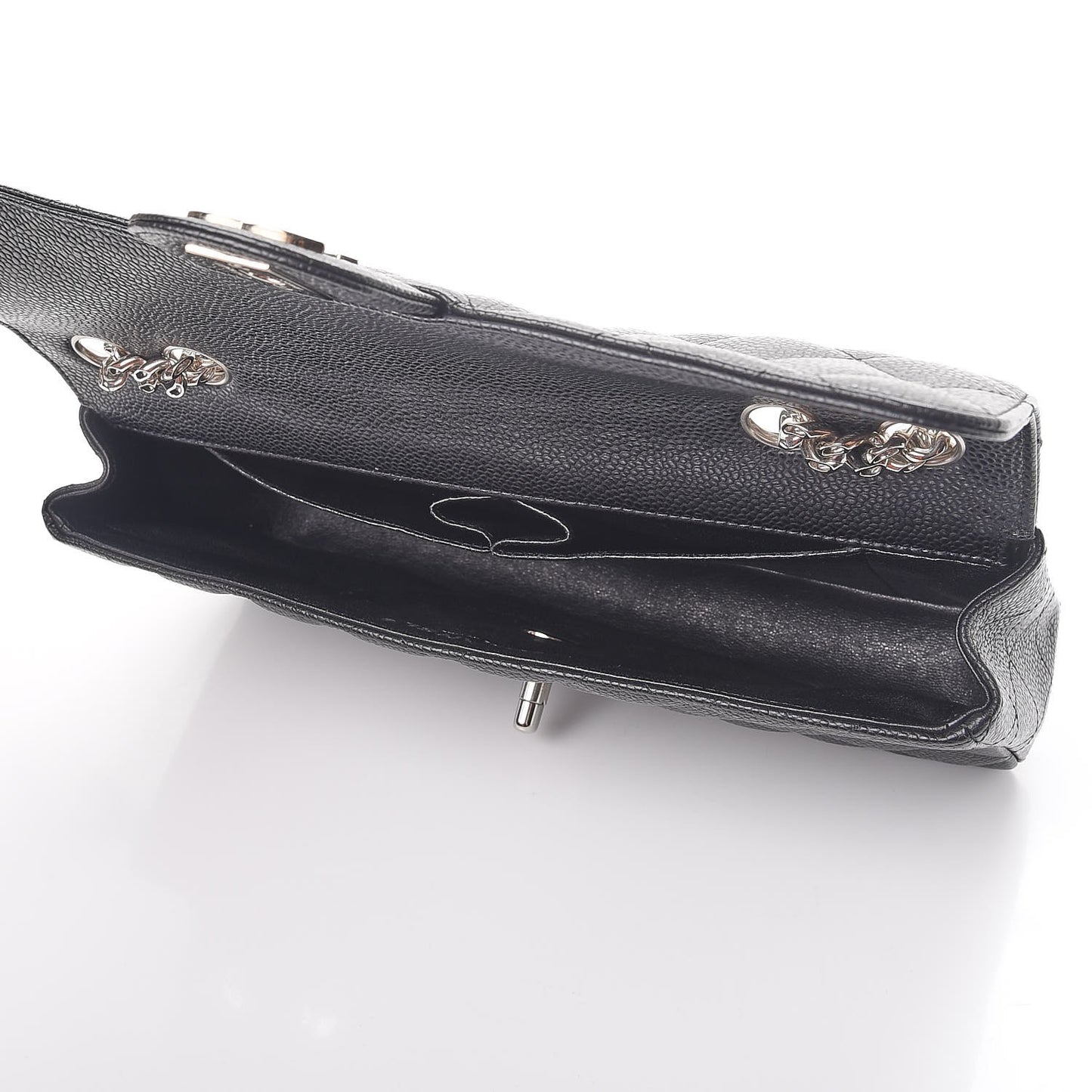 Caviar Quilted East West Flap Bijoux Chain Black