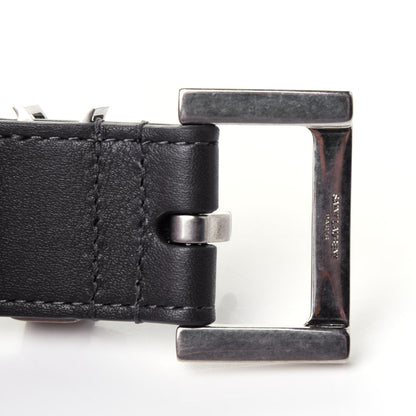 Saint Laurent Smooth Calfskin Monogram Square Buckle Belt 90 Storm 4 of 4