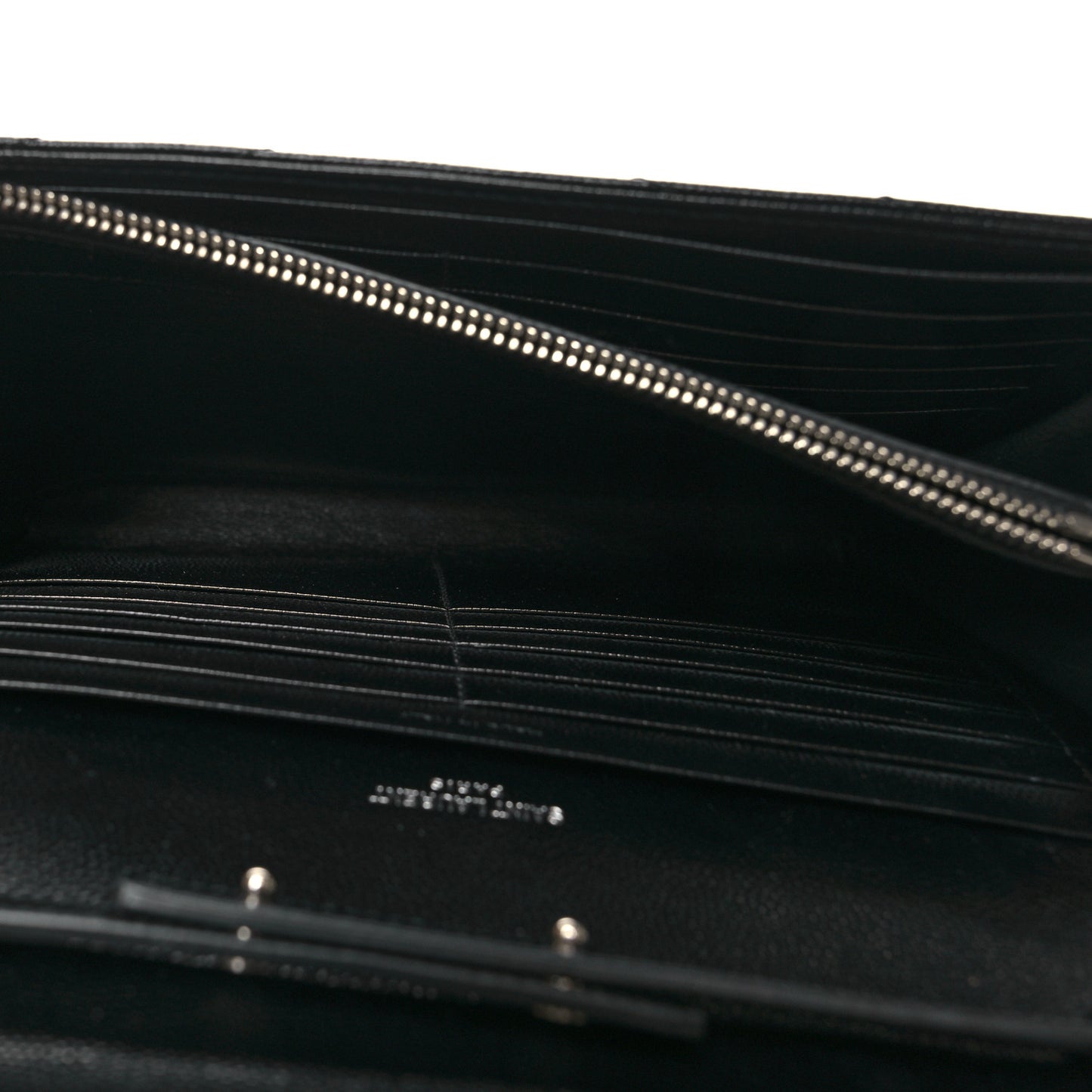 Grain De Poudre Matelasse Chevron Monogram Chain Wallet Black