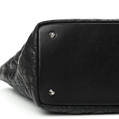 Christian Dior Coated Canvas Cannage Small Panarea Tote Black 5 of 8