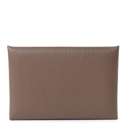 Hermes Epsom Calvi Card Case Etoupe 1 of 9