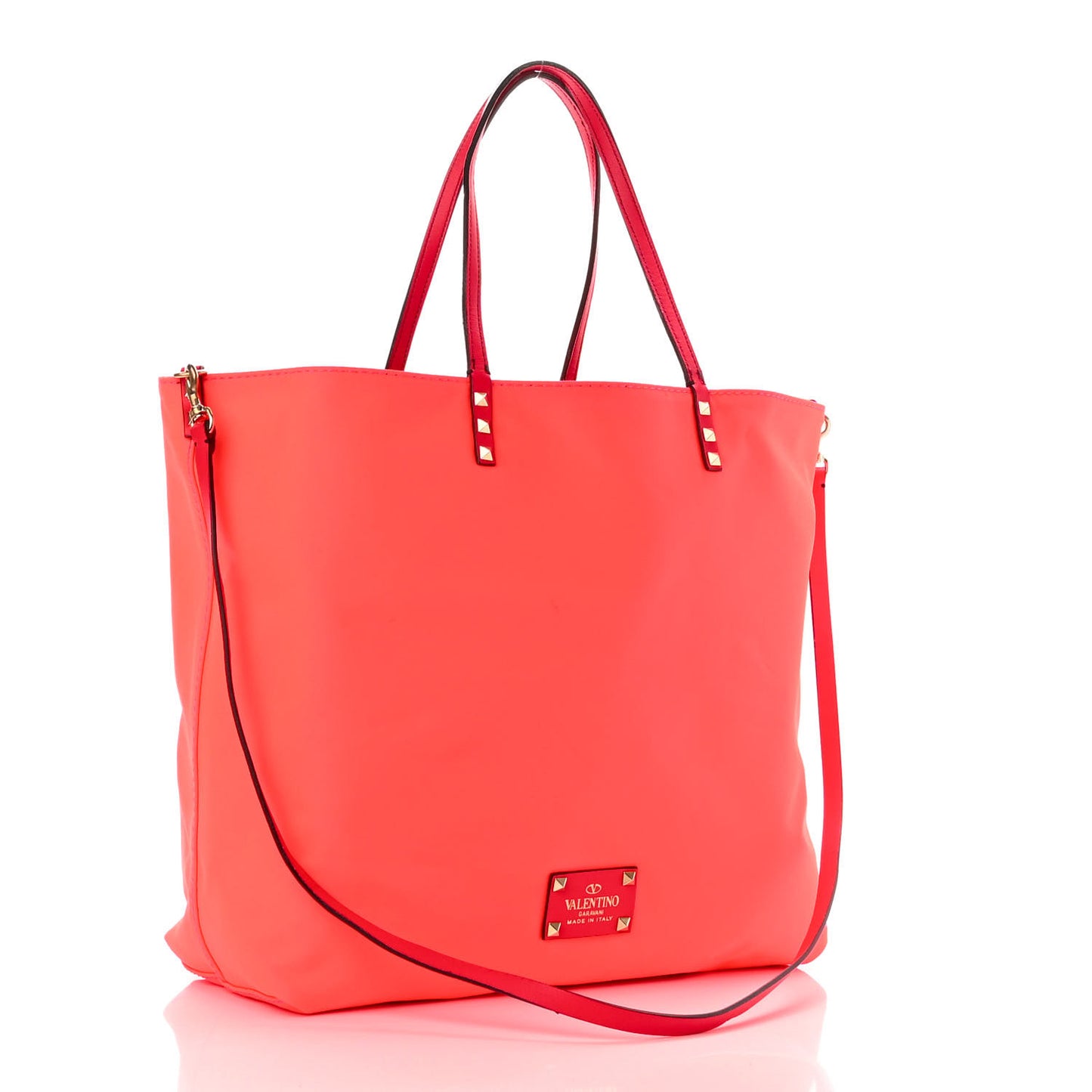 Canvas Camouflage Rockstud Reversible Tote Pink
