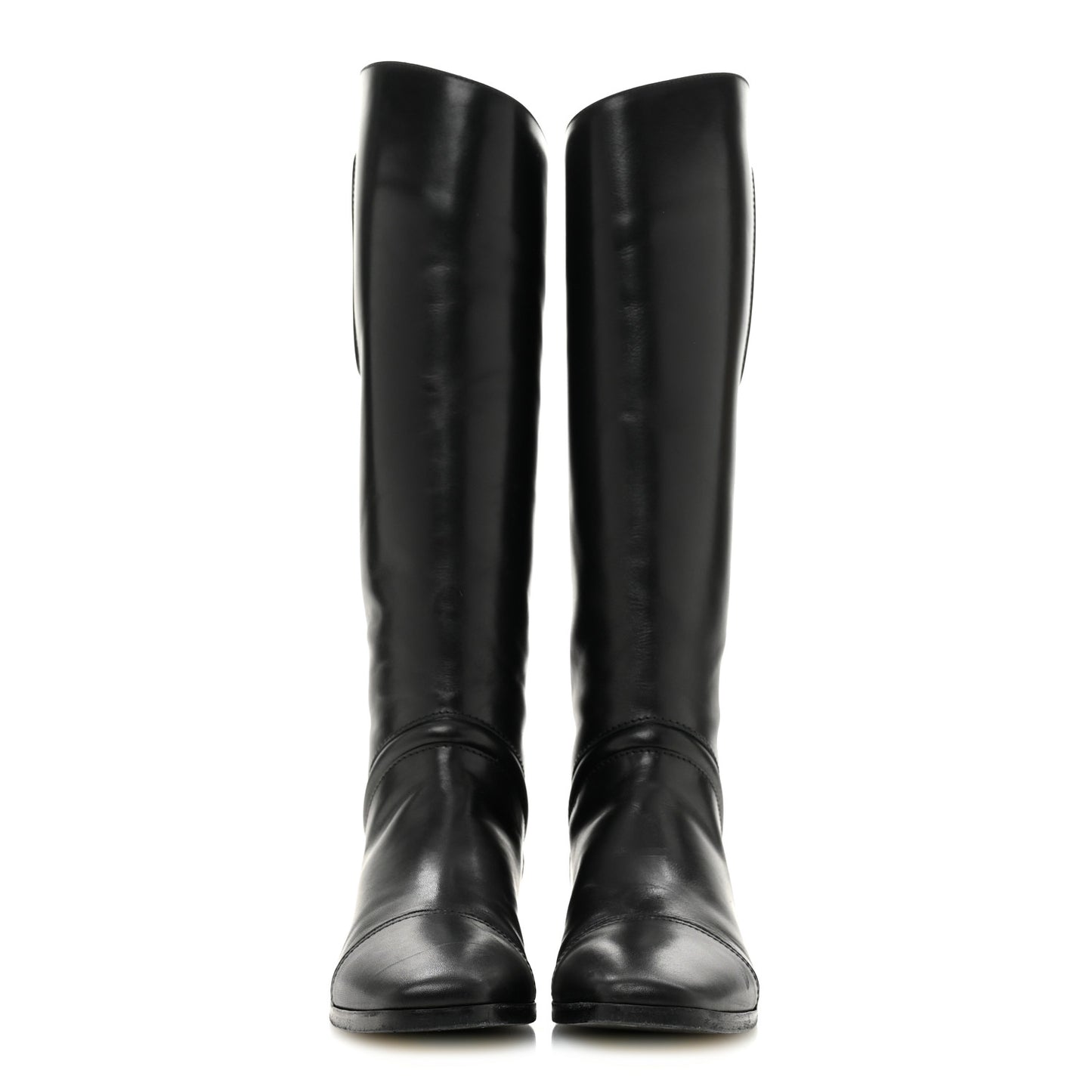 Calfskin Hippique Riding Boots 37 Black