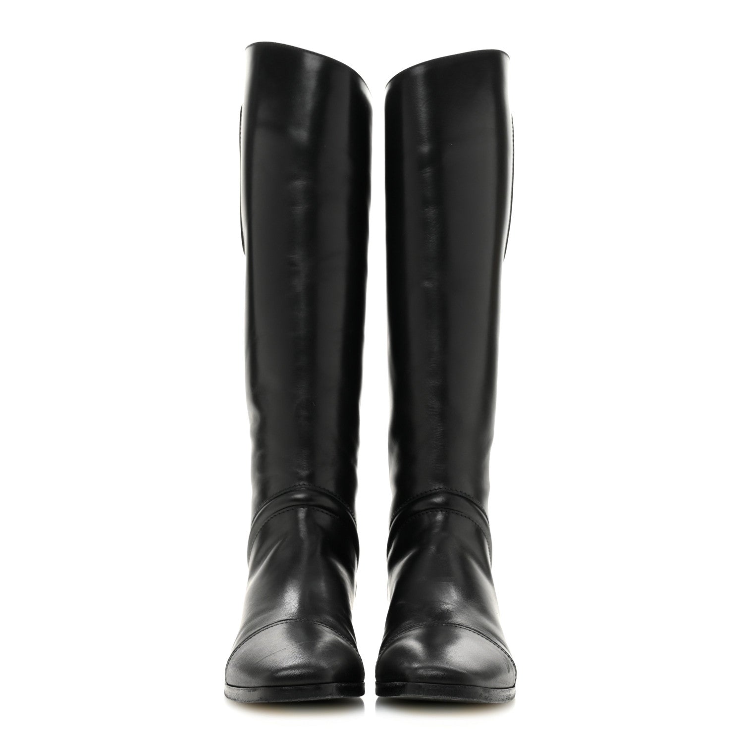 Hermes Calfskin Hippique Riding Boots 37 Black 2 of 10