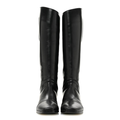 Hermes Calfskin Hippique Riding Boots 37 Black 2 of 10