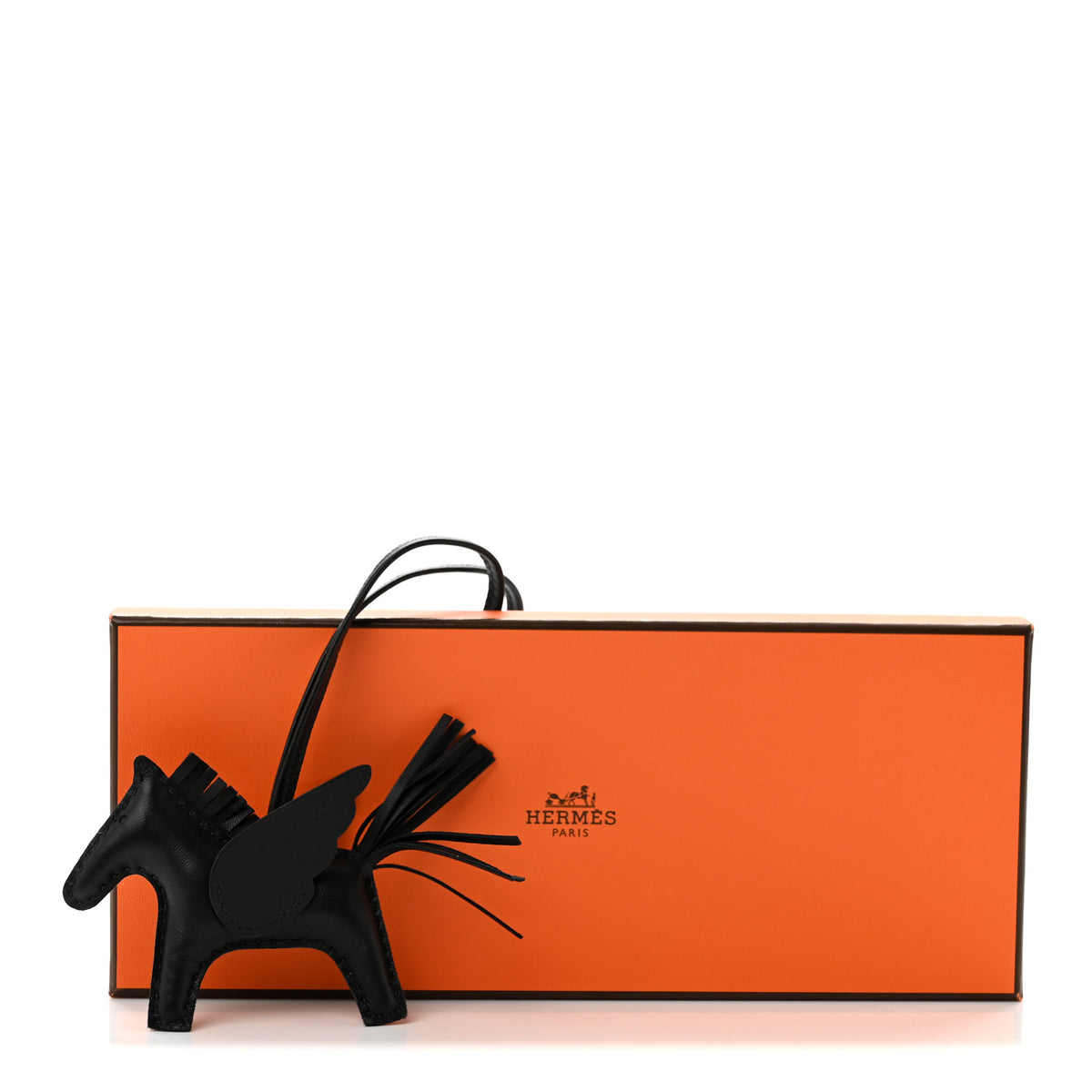 Milo Lambskin Grigri Rodeo Pegase Horse Bag Charm PM So Black