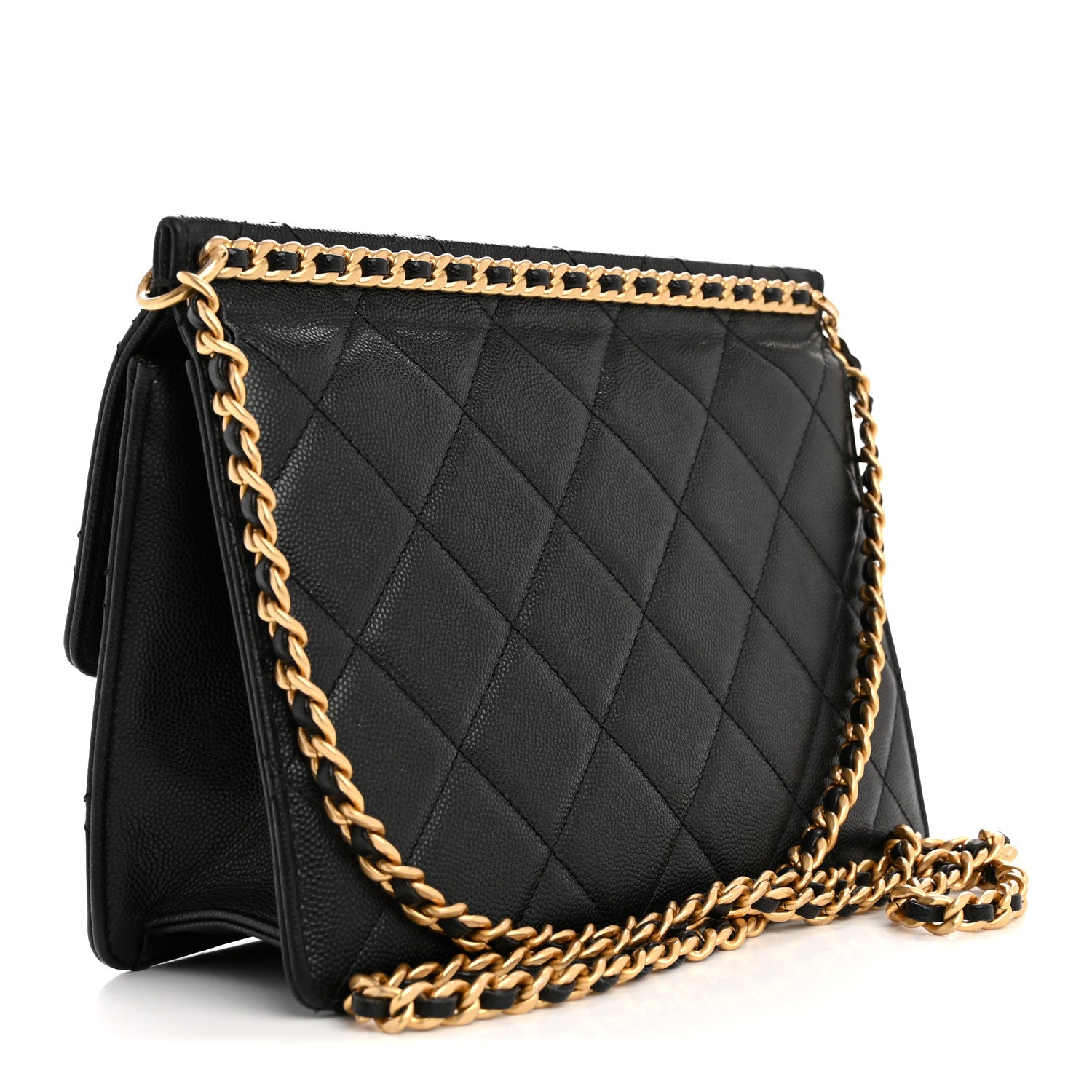 Chanel Caviar Quilted Chain Frame Flap Black 3 of 13