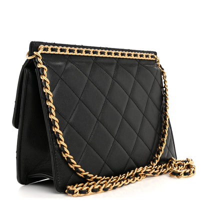 Chanel Caviar Quilted Chain Frame Flap Black 3 of 13