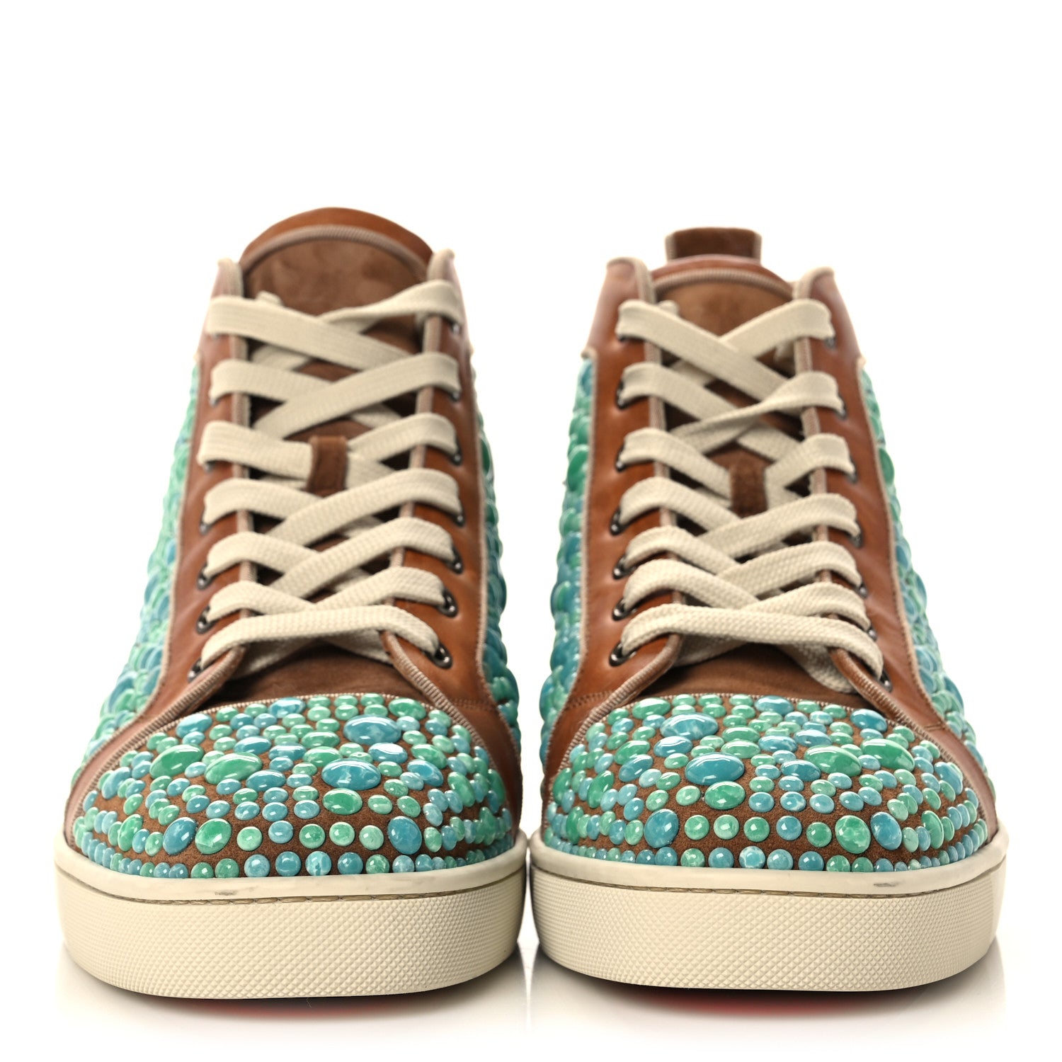 Christian Louboutin Calfskin Suede Minerom India Flat Sneakers 40.5 Turquoise 2 of 11