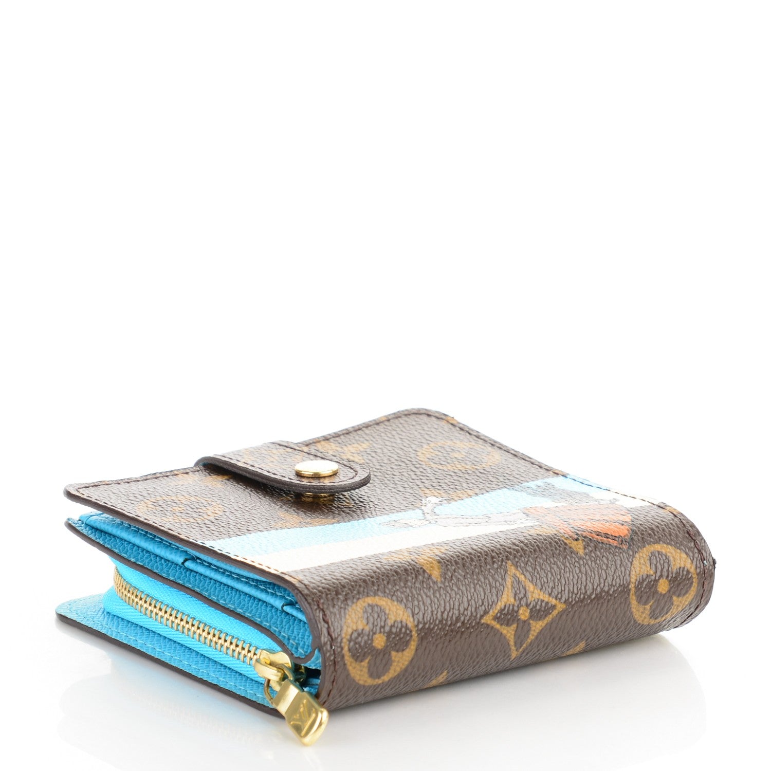 Louis Vuitton Monogram Groom Compact Zip Wallet Blue 4 of 7