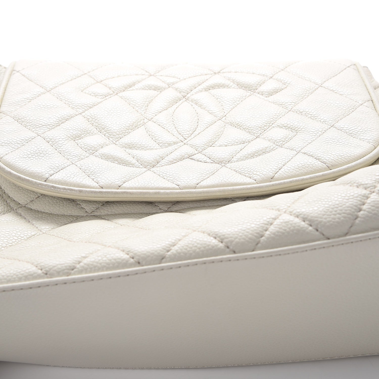 Chanel Caviar Quilted Timeless Accordion Flap White 8 of 17