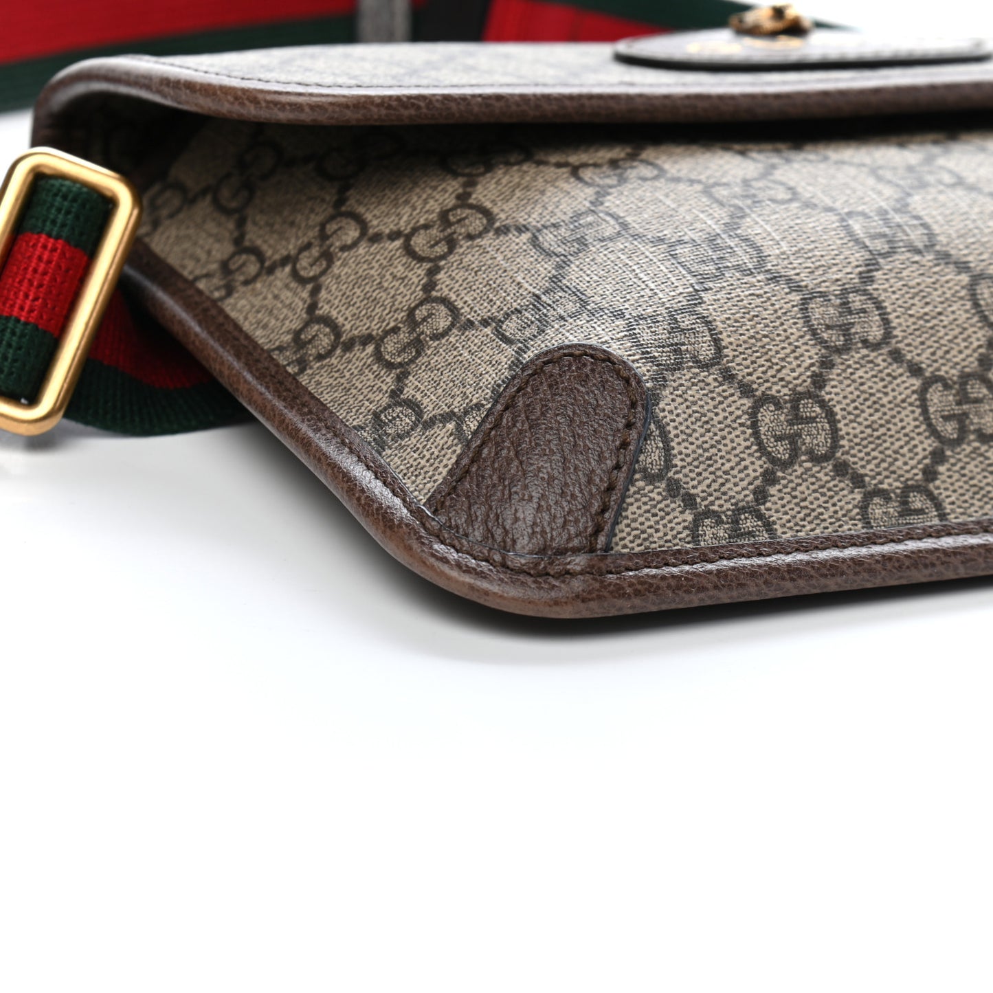 GG Supreme Monogram Neo Vintage Web Belt Bag Brown