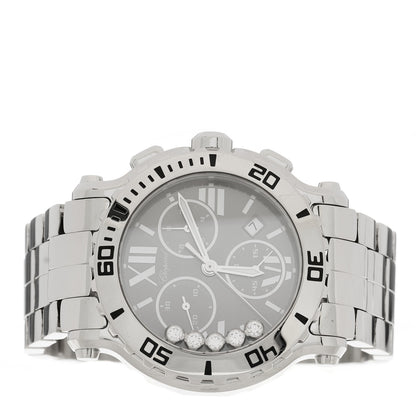 Chopard Stainless Steel 5 Diamond 42mm Happy Sport Chronograph Quartz Watch Brown 2 of 4