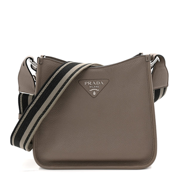 Prada Vitello Daino Soft Hobo Messenger Bag Argilla 1779656