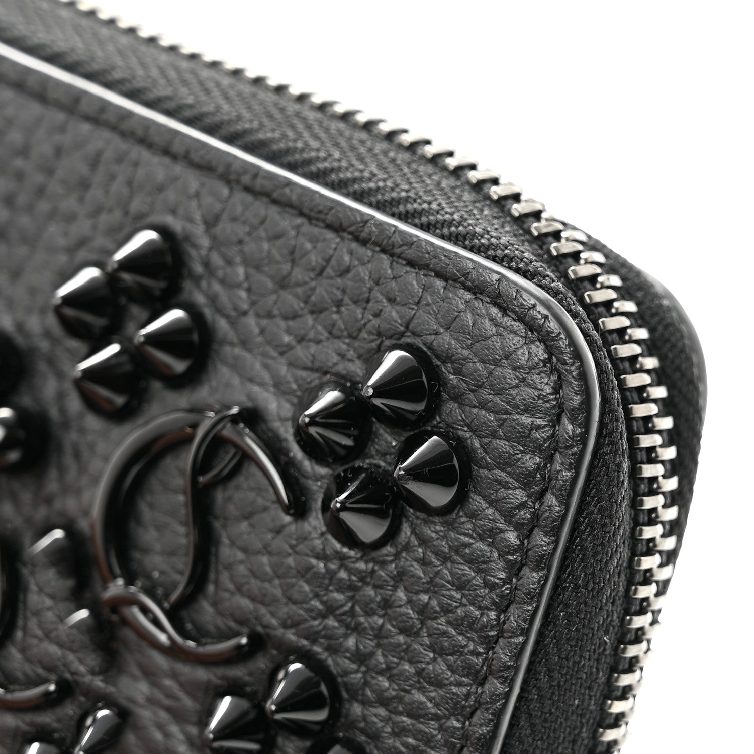 Christian Louboutin Calfskin Loubinthesky Panettone Coin Purse Black 9 of 9