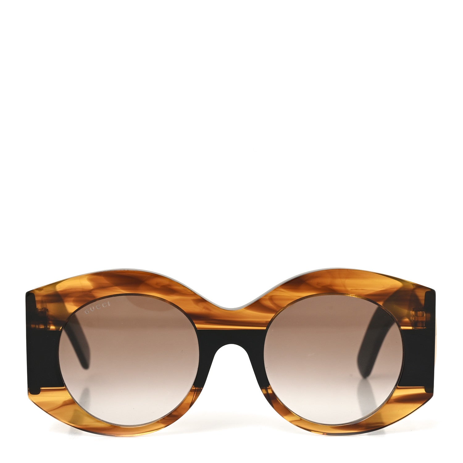 Gucci Acetate Round Frame Sunglasses GG0177S Brown 2 of 7
