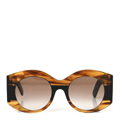 Gucci Acetate Round Frame Sunglasses GG0177S Brown 2 of 7