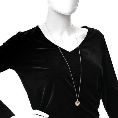 Christian Dior 18K Yellow Gold Diamond Mother of Pearl Rose Des Vents Medallion Necklace 2 of 7