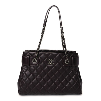 Chanel Lambskin Quilted Small Coco Loop Tote Burgundy 1 of 9
