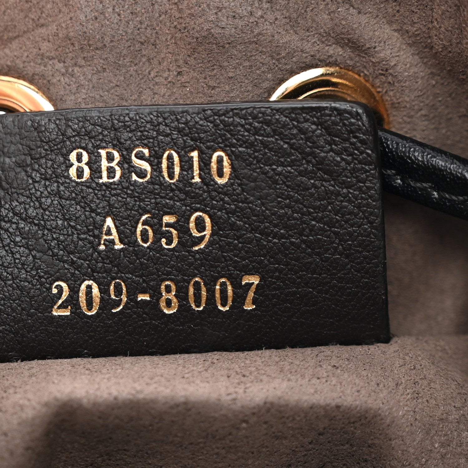 Fendi Vitello Liberty F is Fendi Bi-Color FF 1974 Embossed Mini Mon Tresor Bucket Bag Maya Black 7 of 11