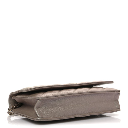 Chanel Iridescent Caviar Quilted Wallet on Chain WOC Beige 6 of 21