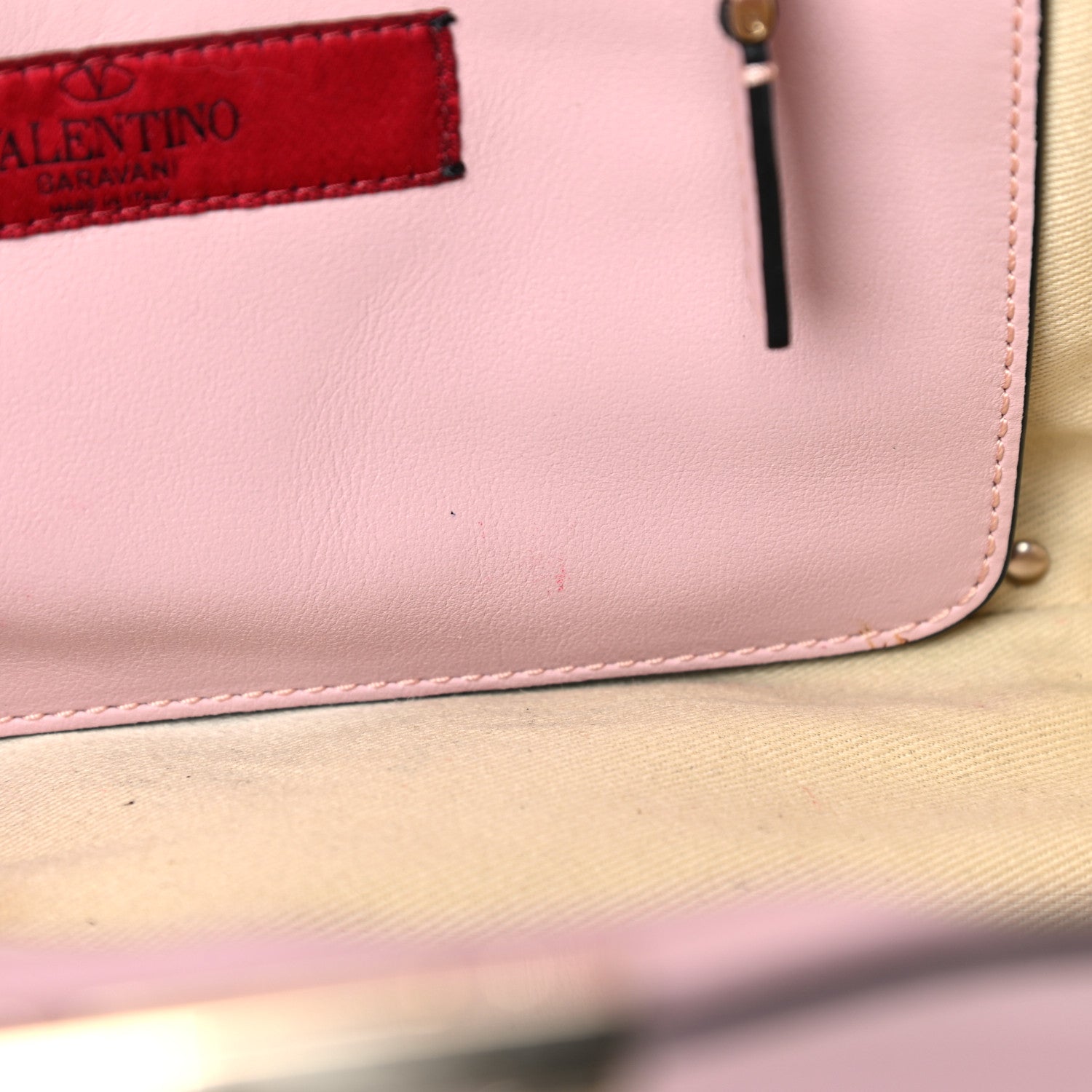 Valentino Garavani Vitello Small Rockstud Tote Water Rose 10 of 13
