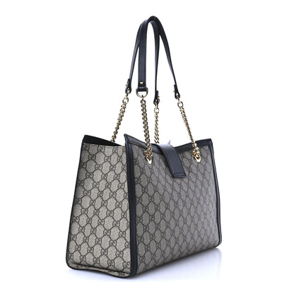 Gucci GG Supreme Monogram Medium Padlock Tote Black 3 of 10
