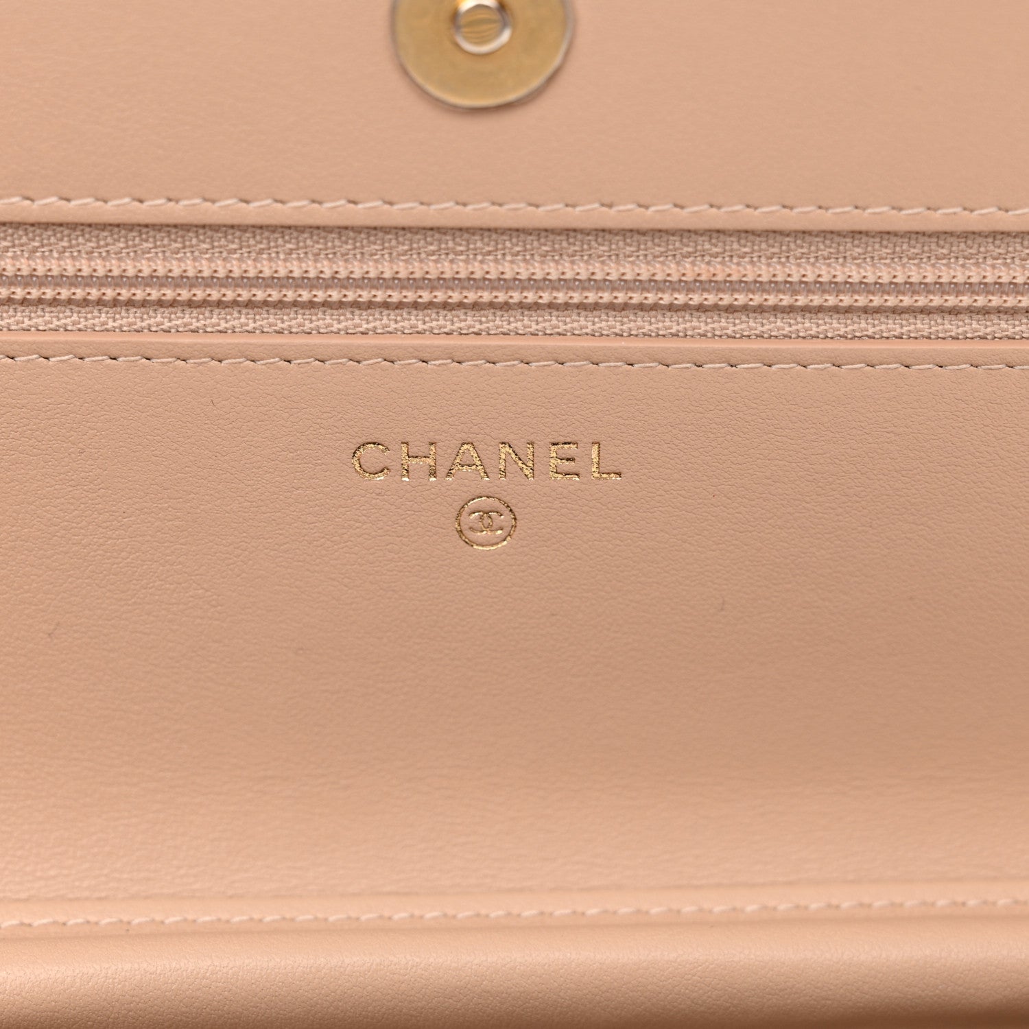 Chanel Caviar Quilted CC Filigree Wallet On Chain WOC Beige Black 6 of 12