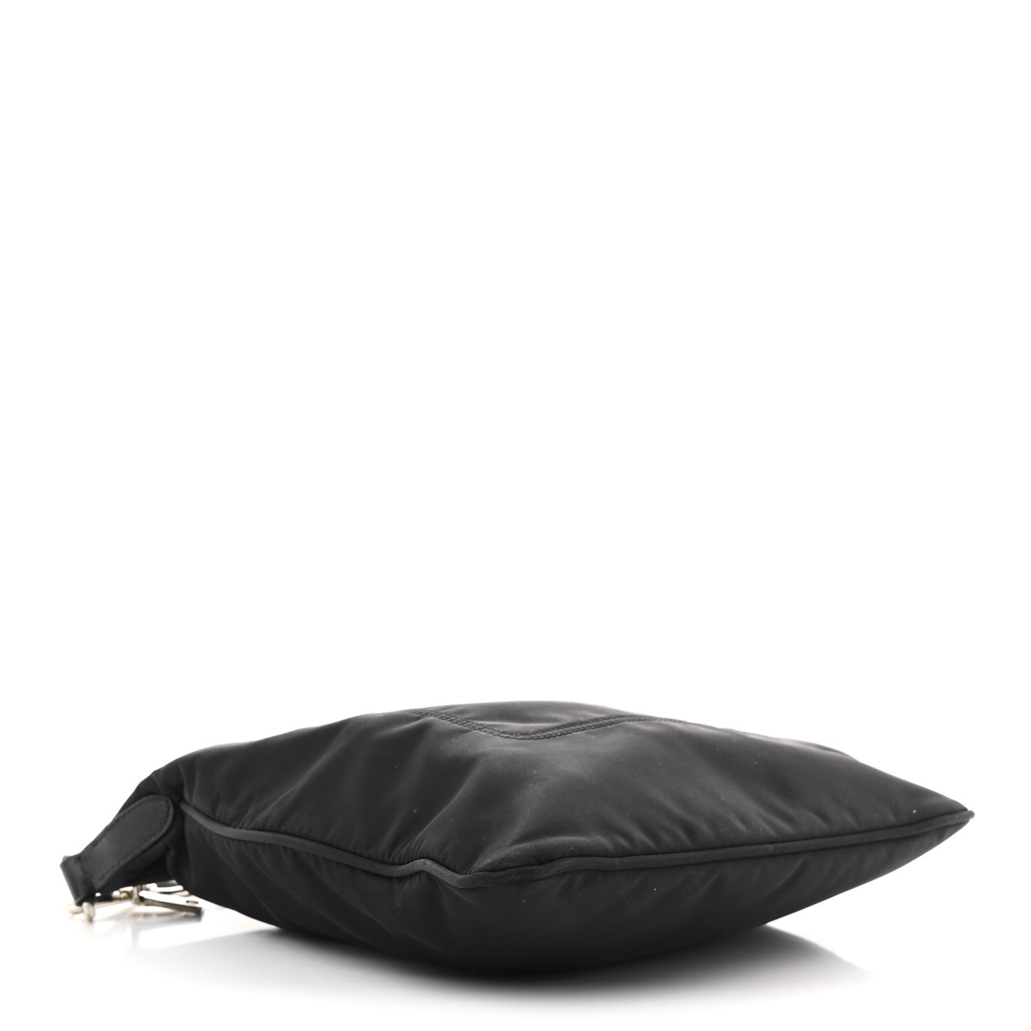 Nylon Flat Messenger Bag Black