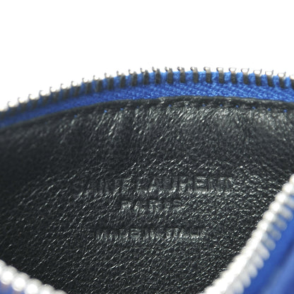 Saint Laurent Grained Calfskin 5 Fragments Zip Pouch Card Holder Ultramarine 6 of 7
