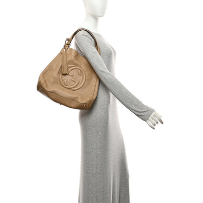 Gucci Pebbled Calfskin Medium Soho Shoulder Bag Camelia 2 of 11