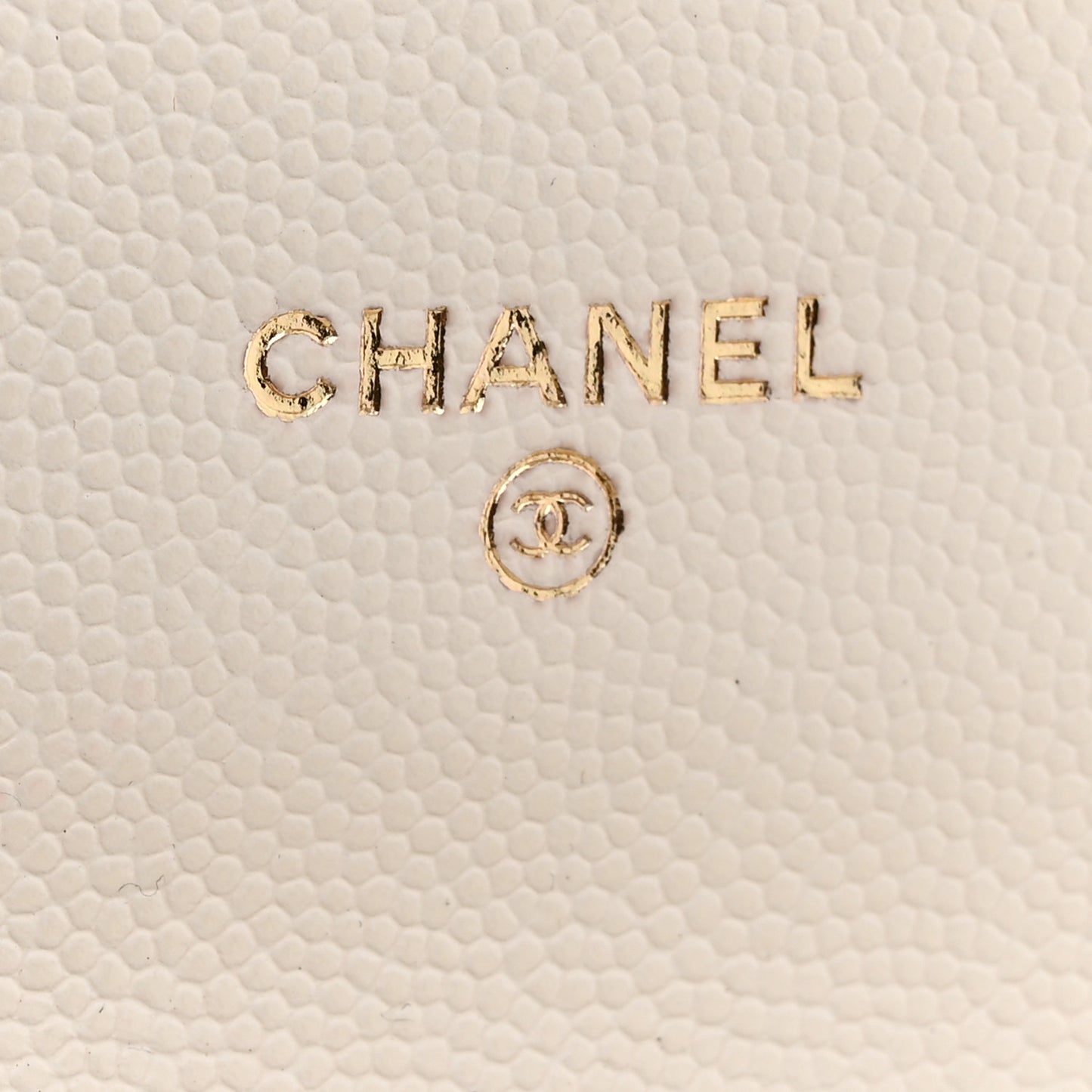 Caviar Quilted Mini Clutch With Chain White