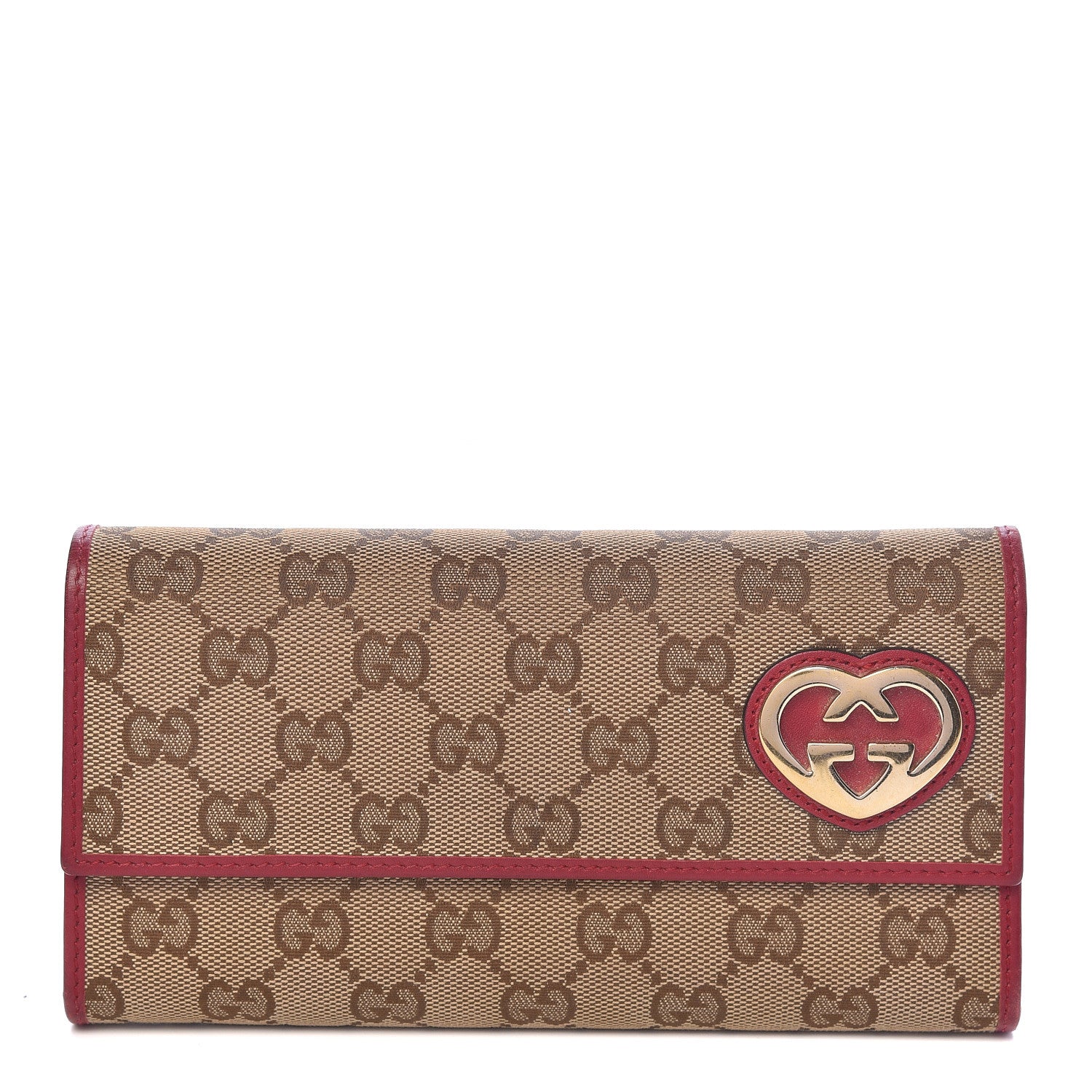 Gucci Monogram Lovely Heart Continental Wallet Peonia Flower 1 of 8