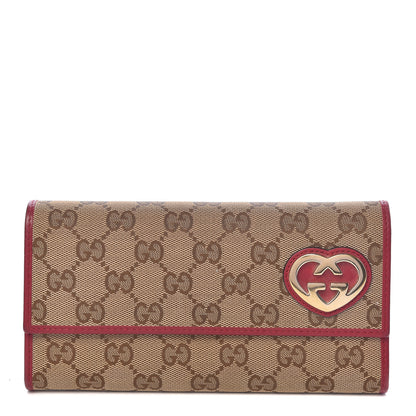 Gucci Monogram Lovely Heart Continental Wallet Peonia Flower 1 of 8