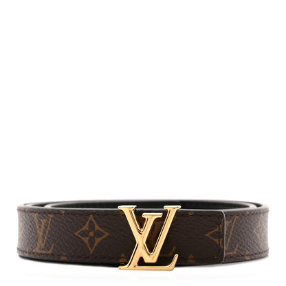 Louis Vuitton Calfskin Monogram 20mm LV Initiales Reversible Belt 65 26 Black 2 of 7