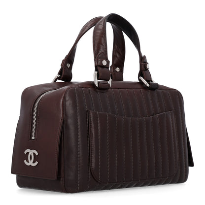 Chanel Lambskin Vertical Quilted Mademoiselle Satchel Brown 3 of 10