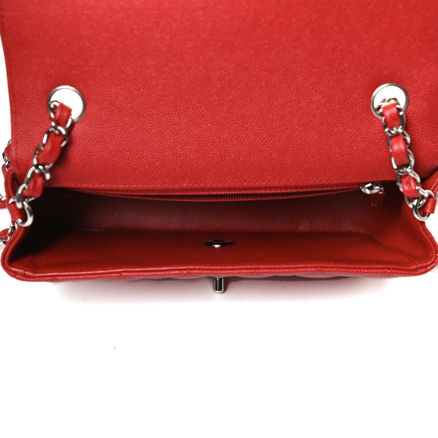 Chanel Caviar Quilted Mini Rectangular Flap Red 5 of 12